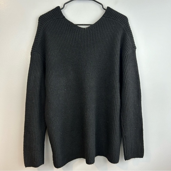 NWT Express Black Ribbed V-Neck Cozy Pullover Sweater Size Small - Picture 6 of 10